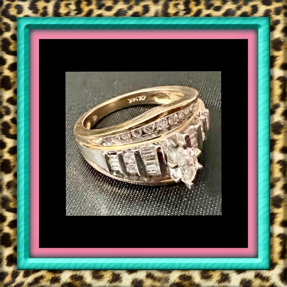 👑✅PRICE FIRM✅Gorgeous Genuine 14k Solid Gold with Natural Diamonds Ring